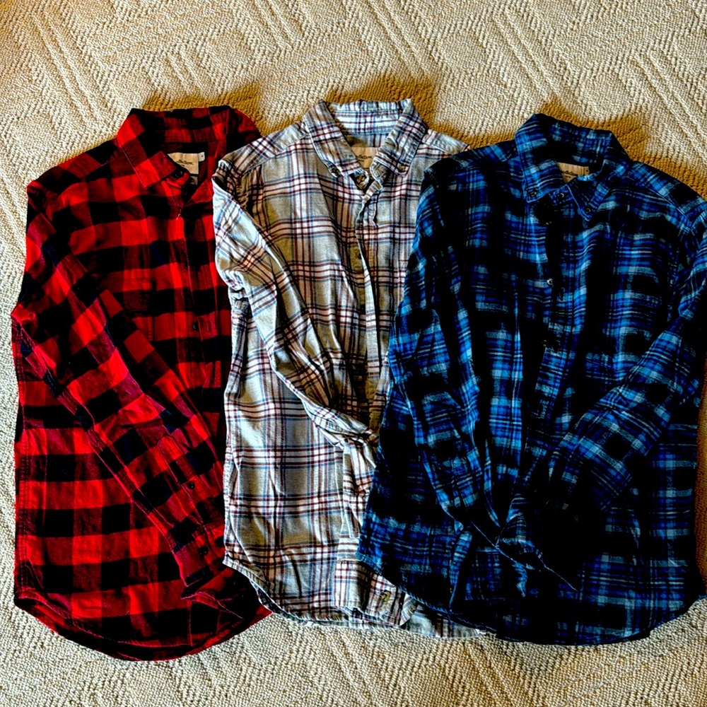 Goodfellow lot of three lightweight flannels